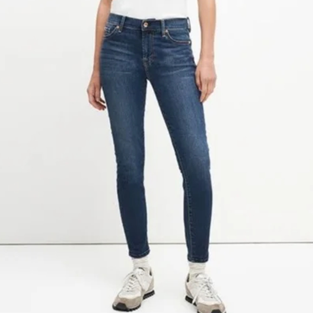 7 for All Mankind Roxanne Midrise Denim Ankle Jeans Sz 26